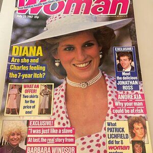 WOMAN MAGAZINE FEATURING LADY DIANA JULY 1987 (NO LABEL)